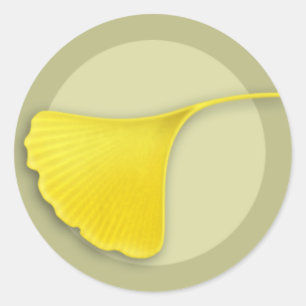 Herbstginkgo-Blatt-runder Aufkleber
