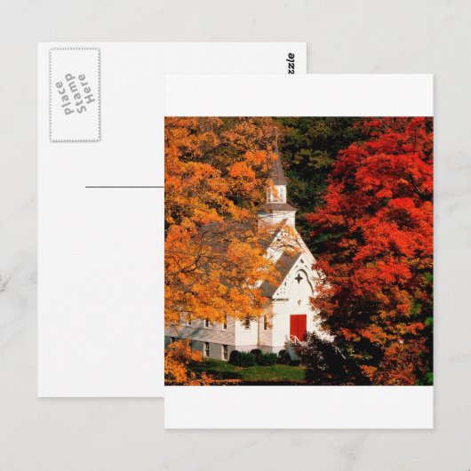 Herbstgipfelfarbe Vermont Postkarte (Vorne/Hinten)