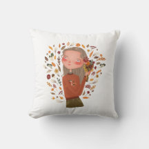 HerbstGirl-Blume und Zeichnend Blätter