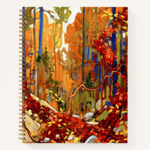Herbstgirlande, Farbige Malerei, Notizblock