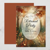 Herbstglanz Enchanted Forest Ruhestandsparty  Einladung (Vorne/Hinten)