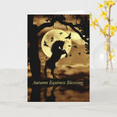 Herbstgleiche Segnungen mit Pferderücken Karte (Gelbe Blume)