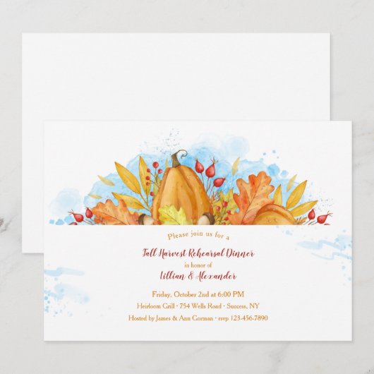 Herbstglory Harvest Einladung (Vorne/Hinten)