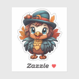 Herbstglücklich Ernst Thanksgiving Niedlich Türkei Aufkleber