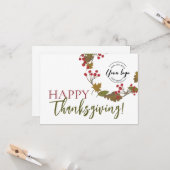 Herbstglücklich Thanksgiving Custom Logo fällt kle Karte (Vorderseite/Rückseite Beispiel)