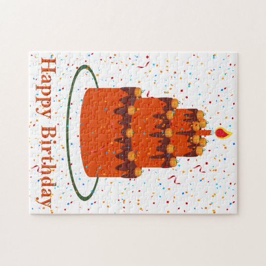Herbstglückliche Geburtstagspuzzle Puzzle (Horizontal)