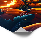 Herbstglücklicher Geist mit Lantern in Pumpkin-Pat Poster (Ecke)