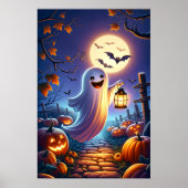 Herbstglücklicher Geist mit Lantern in Pumpkin-Pat Poster (Vorne)