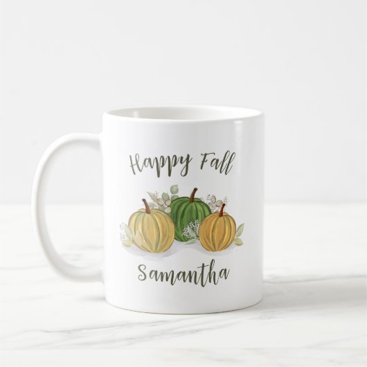 Herbstglücksfall Wasserfarbe Personalisiert Kaffeetasse (Links)