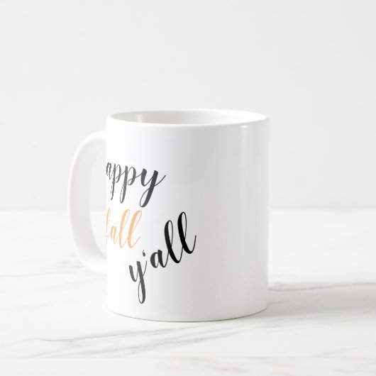 Herbstglücksfall Y'all Niedlich Trendy Kaffeetasse (Vorderseite Links)