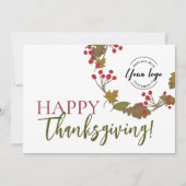 Herbstglückwünschen Thanksgiving Custom Logo Fall Karte (Vorderseite)