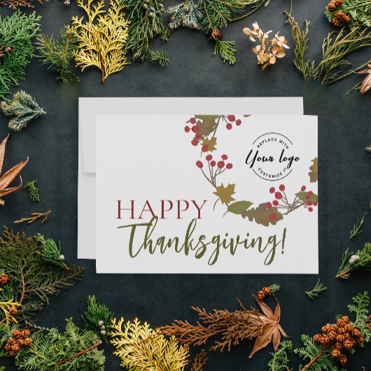Herbstglückwünschen Thanksgiving Custom Logo Fall Karte