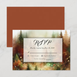 Herbstglühen bei der verzauberten Waldhochzeit RSVP Karte