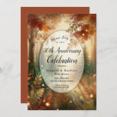 Herbstglühen Verzauberter Wald Meilenstein Jahrest Einladung (Vorne/Hinten)