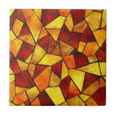 Herbstglut-Buntglas-Mosaik Fliese (Vorderseite)
