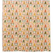 Herbstgnomen im Waldmuster Duschvorhang (Vorderseite)