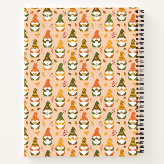 Herbstgnomen im Waldmuster Notizblock (Rückseite)