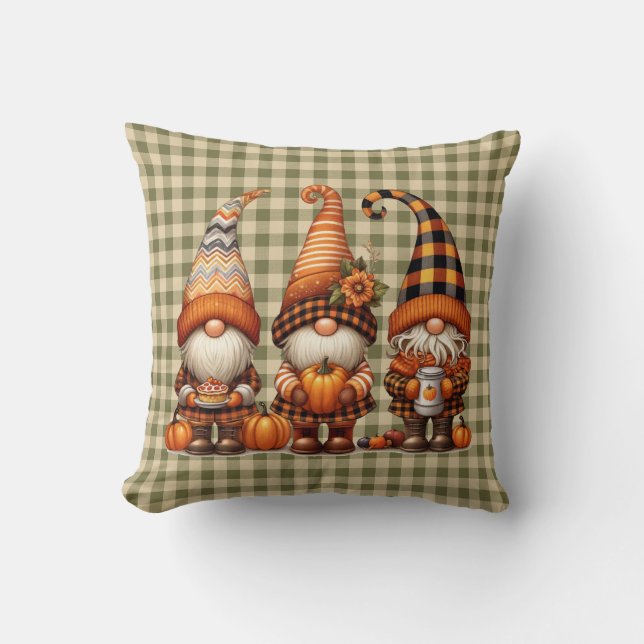 Herbstgnomen Throw Kissen (Vorderseite)