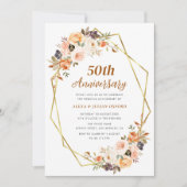 Herbstgold Blütenblüte 50. Hochzeitstag Einladung (Vorderseite)