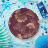 Herbstgold-Ginkgoblatt-Muster Pappteller (Party)