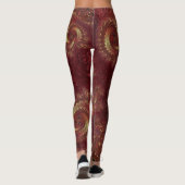 Herbstgoldblättrige Wirbel Fraktal Landschaft Leggings (Rückseite)