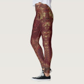 Herbstgoldblättrige Wirbel Fraktal Landschaft Leggings (Links)