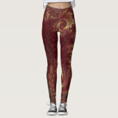 Herbstgoldblättrige Wirbel Fraktal Landschaft Leggings (Vorderseite)