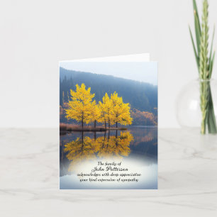 Herbstgolden und Beileid am See Vielen Dank Dankeskarte