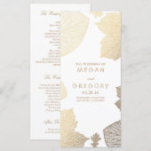 Herbstgoldene Blätter Weiße Hochzeitsprogramme Programm (Vorne/Hinten)