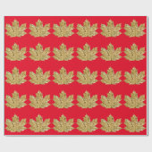 Herbstgoldenes Ahornblatt fällt rot Winter Geschenkpapier (Flach)