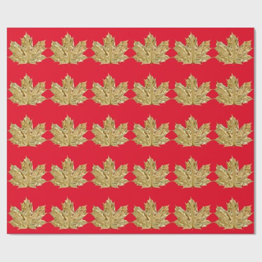 Herbstgoldenes Ahornblatt fällt rot Winter Geschenkpapier (Flach)