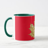 Herbstgoldfarbene Ahornblattfallen metallisches Au Tasse (Links)