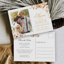 Herbstgoldflorale Foto Save the Date Postkarte