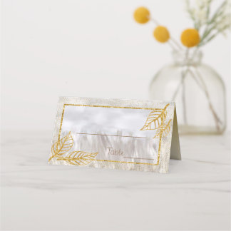 Herbstgoldkastanie-Blätter Tischnummer Platzkarte