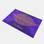 Herbstgoldleaf auf Amethyst Lila Fußmatte (Schrägansicht)