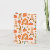 Herbstgome mit Herbstregenbogen-Erntedank Feiertagskarte (Rückseite)