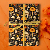 Herbstgotische Cotattecore-Pilze und Florals Geschenkpapier Set