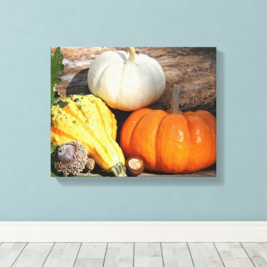 Herbstgourds Herbst Dekorative Leinwand (Insitu (Holzboden))