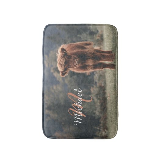 Herbstgras-Monogramm für Höllenkälber Badematte (Vorderseite Vertikal)