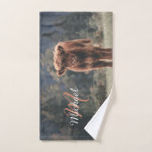 Herbstgras-Monogramm für Höllenkälber Badhandtuch Set (Handtuch)