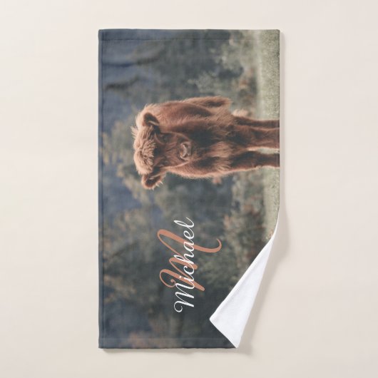 Herbstgras-Monogramm für Höllenkälber Badhandtuch Set (Handtuch)