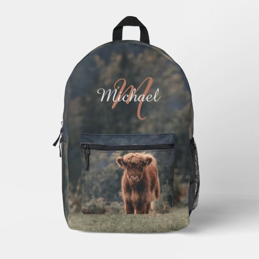 Herbstgras-Monogramm für Höllenkälber Bedruckter Rucksack (Vorderseite)