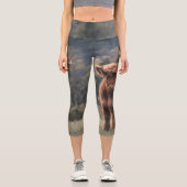 Herbstgras-Monogramm für Höllenkälber Capri Leggings (Vorderseite)