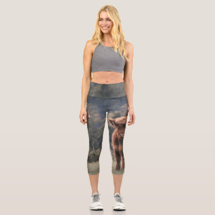 Herbstgras-Monogramm für Höllenkälber Capri Leggings