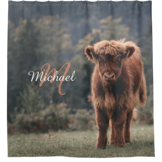 Herbstgras-Monogramm für Höllenkälber Duschvorhang (Vorderseite)