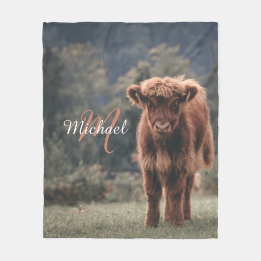 Herbstgras-Monogramm für Höllenkälber Fleecedecke (Vorderseite)