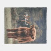 Herbstgras-Monogramm für Höllenkälber Fleecedecke (Vorderseite (Horizontal))