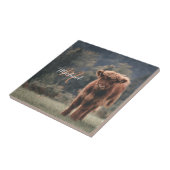 Herbstgras-Monogramm für Höllenkälber Fliese (Seite)