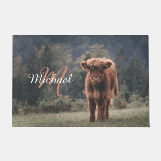 Herbstgras-Monogramm für Höllenkälber Fußmatte (Vorderseite)