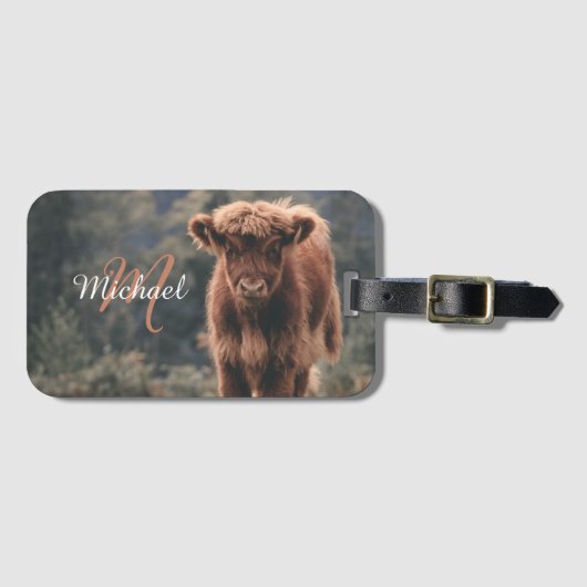 Herbstgras-Monogramm für Höllenkälber Gepäckanhänger (Vorderseite (Horizontal))